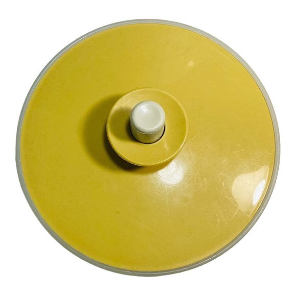 Tupperware Classic 2 qt Pitcher #874 Cream w/Gold Push Button Seal Lid #876 VTG - Picture 5 of 6